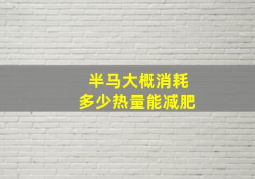 半马大概消耗多少热量能减肥