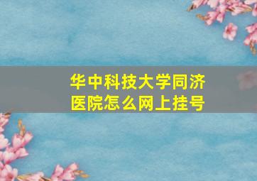 华中科技大学同济医院怎么网上挂号