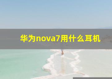 华为nova7用什么耳机