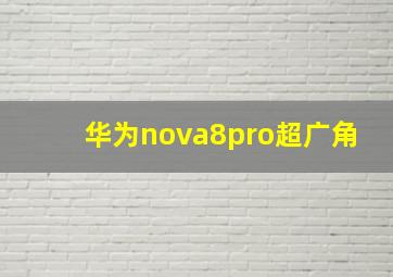 华为nova8pro超广角