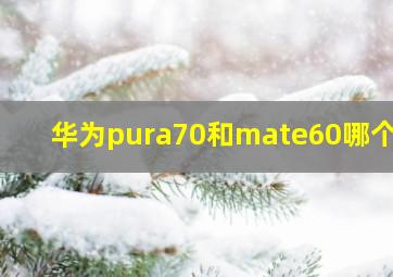 华为pura70和mate60哪个好