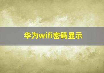 华为wifi密码显示