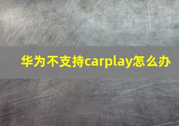 华为不支持carplay怎么办