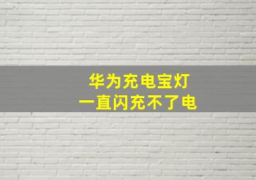 华为充电宝灯一直闪充不了电