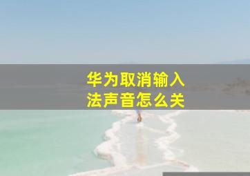 华为取消输入法声音怎么关