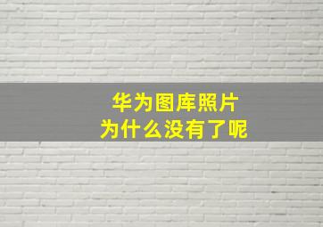 华为图库照片为什么没有了呢