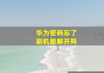 华为密码忘了刷机能解开吗