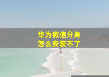 华为微信分身怎么安装不了