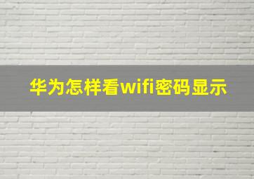 华为怎样看wifi密码显示