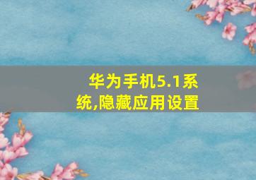 华为手机5.1系统,隐藏应用设置