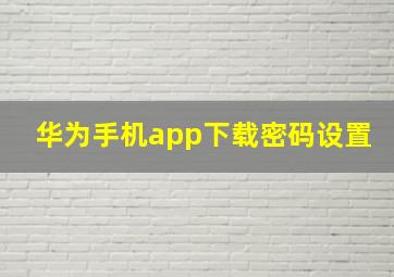 华为手机app下载密码设置