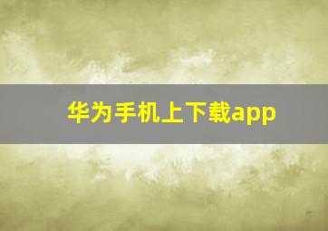 华为手机上下载app