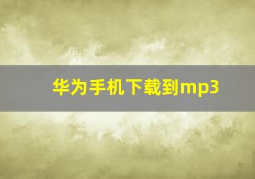 华为手机下载到mp3