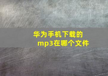 华为手机下载的mp3在哪个文件