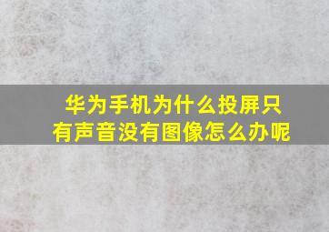 华为手机为什么投屏只有声音没有图像怎么办呢