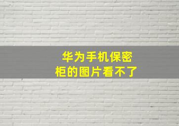 华为手机保密柜的图片看不了