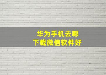 华为手机去哪下载微信软件好