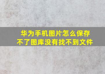 华为手机图片怎么保存不了图库没有找不到文件