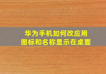 华为手机如何改应用图标和名称显示在桌面