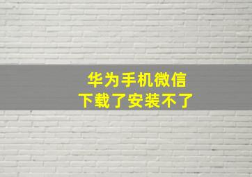 华为手机微信下载了安装不了