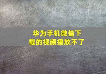 华为手机微信下载的视频播放不了