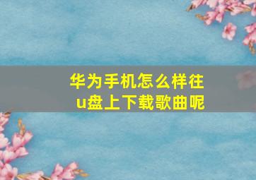 华为手机怎么样往u盘上下载歌曲呢