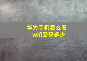 华为手机怎么看wifi密码多少