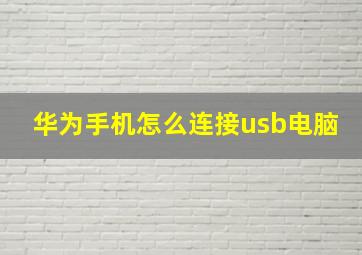 华为手机怎么连接usb电脑