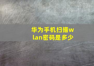 华为手机扫描wlan密码是多少