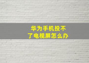 华为手机投不了电视屏怎么办