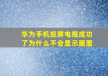 华为手机投屏电视成功了为什么不会显示画面