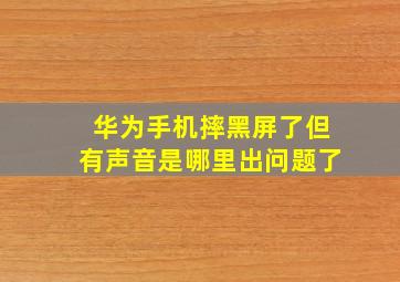 华为手机摔黑屏了但有声音是哪里出问题了