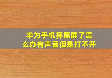 华为手机摔黑屏了怎么办有声音但是打不开