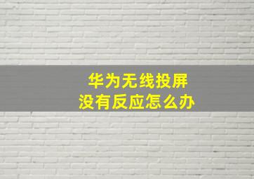 华为无线投屏没有反应怎么办