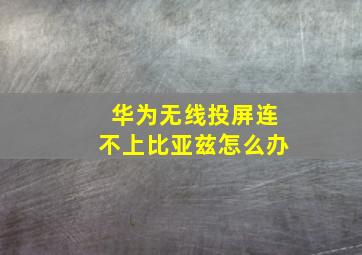 华为无线投屏连不上比亚兹怎么办