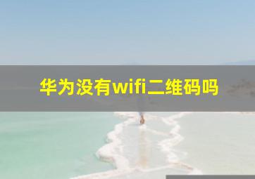 华为没有wifi二维码吗