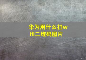 华为用什么扫wifi二维码图片