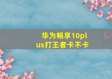 华为畅享10plus打王者卡不卡