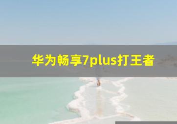 华为畅享7plus打王者