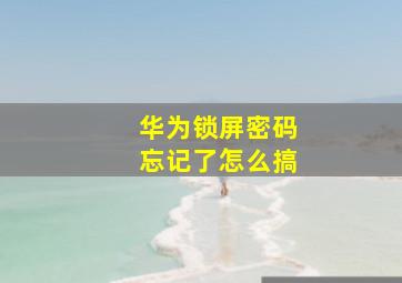 华为锁屏密码忘记了怎么搞