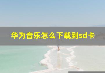 华为音乐怎么下载到sd卡