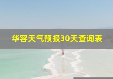 华容天气预报30天查询表