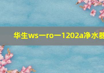 华生ws一ro一1202a净水器