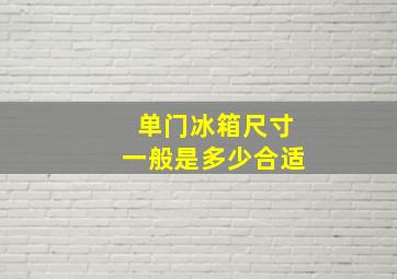 单门冰箱尺寸一般是多少合适