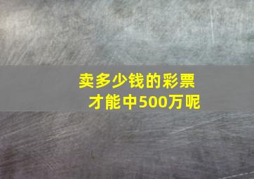 卖多少钱的彩票才能中500万呢