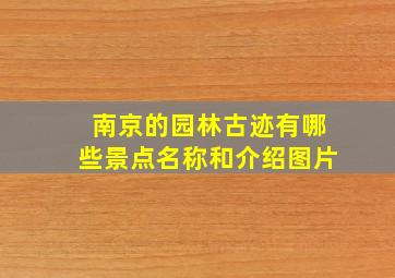 南京的园林古迹有哪些景点名称和介绍图片