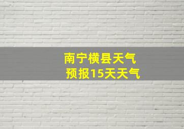 南宁横县天气预报15天天气