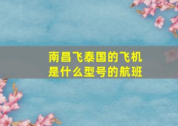 南昌飞泰国的飞机是什么型号的航班