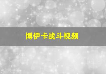 博伊卡战斗视频