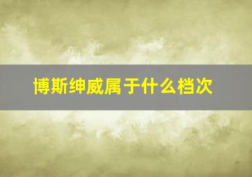 博斯绅威属于什么档次